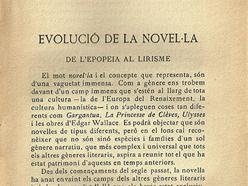 Lectures europees. “Evolució de la novel·la”