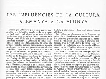 “Les influències de la cultura alemanya a Catalunya”