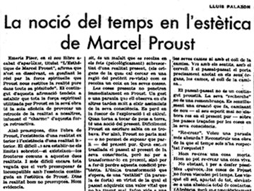 “La noció del temps en l’estètica de Marcel Proust”