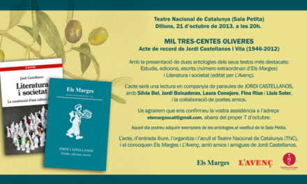 Mil tres-centes oliveres: Acte de record de Jordi Castellanos i Vila (1946-2012)