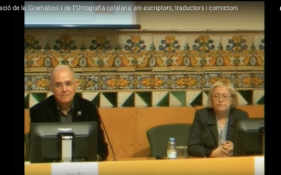 Presentació de la 'Gramàtica' i de l’'Ortografia catalana' als escriptors, traductors i correctors
