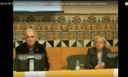 Presentació de la 'Gramàtica' i de l’'Ortografia catalana' als escriptors, traductors i correctors