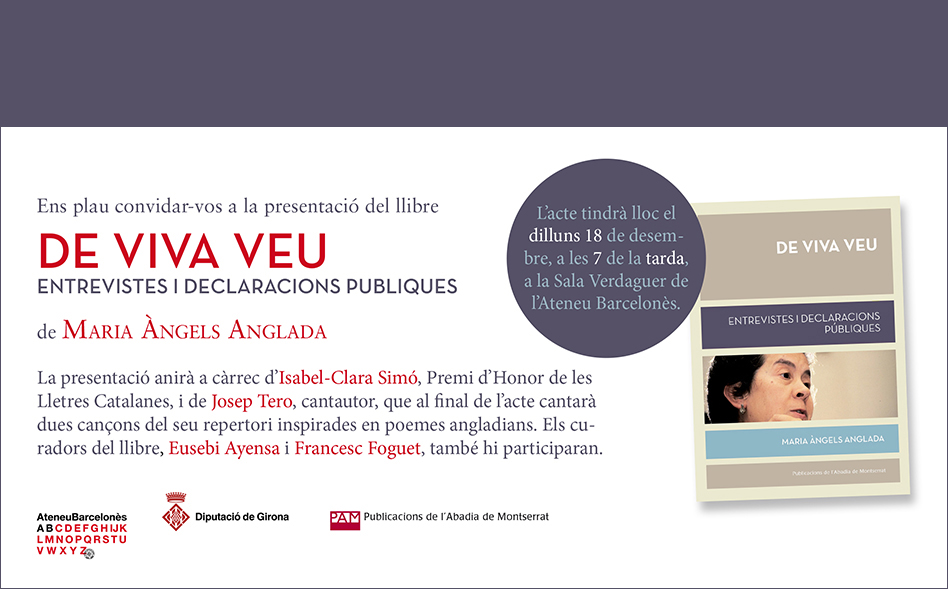 Presentació del llibre De viva veu a l'Ateneu Barcelonès