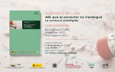 Presentació del llibre Allò que el corrector no s'endugué