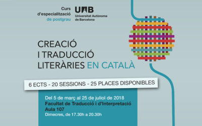 Nou curs d'especialització: Creació i traducció literàries en català