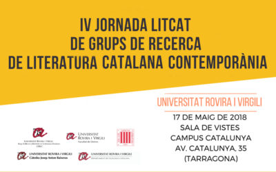 IV Jornada LitCat de Grups de Recerca de Literatura Catalana Contemporània