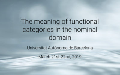 Workshop: "The meaning of functional categories in the nominal domain"