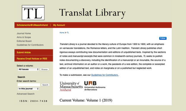 Translat Library: una nova revista sobre cultura llatina i romànica