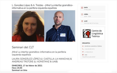 Seminari del CLT amb Laura González López & Andreas Trotzke