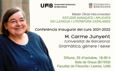 Conferència inaugural del Màster en Estudis Avançats, amb M. Carme Junyent