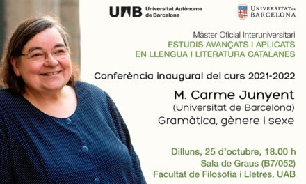 Conferència inaugural del Màster en Estudis Avançats, amb M. Carme Junyent