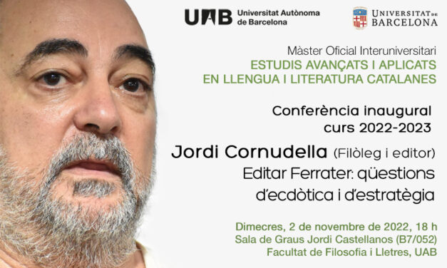 Conferència inaugural del Màster en Estudis Avançats, amb Jordi Cornudella