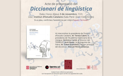 Presentació del Diccionari de lingüística