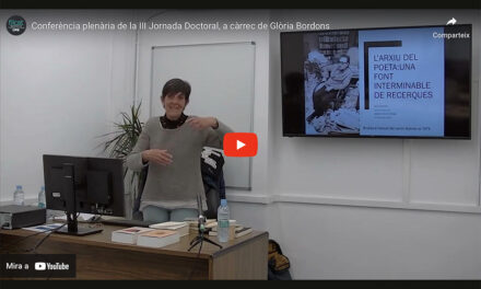 Vídeo i fotografies de la conferència de Glòria Bordons: “L’arxiu del poeta: una font interminable de recerques”