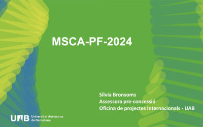 Sessió informativa sobre les accions Marie Skłodowska-Curie postdoctorals (MSCA-PF)