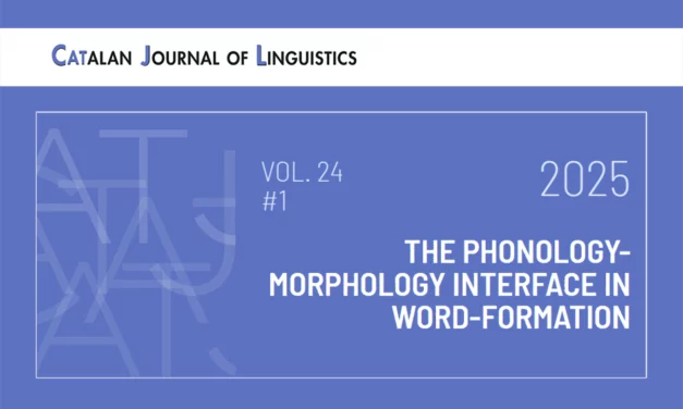 Nou volum del Catalan Journal of Linguistics. Vol. 24