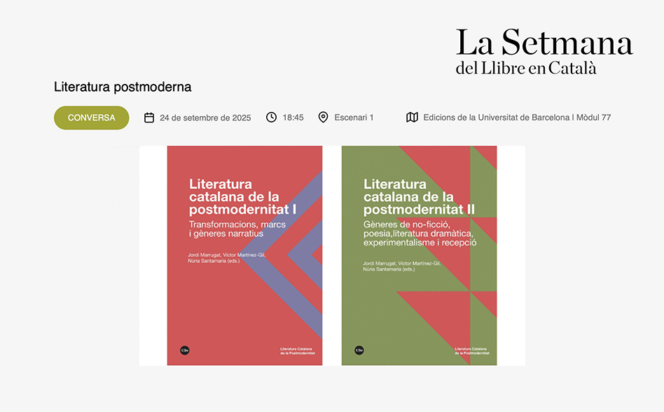 Literatura postmoderna a La Setmana del Llibre en Català
