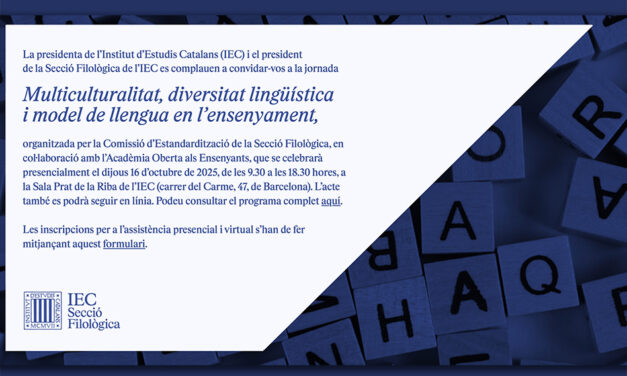 Jornada «Multiculturalitat, diversitat lingüística i model de llengua en l’ensenyament»