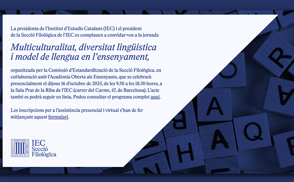 Jornada «Multiculturalitat, diversitat lingüística i model de llengua en l’ensenyament»
