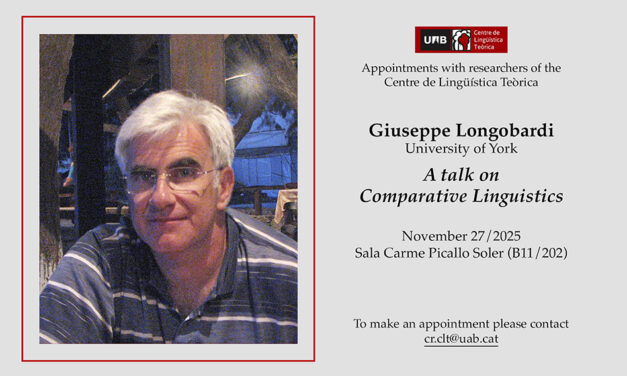Giuseppe Longobardi: “A talk on Comparative Linguistics”