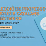 Nova convocatòria de selecció de professorat d’estudis catalans a l’exterior: cursos 2026 i 2026-2027