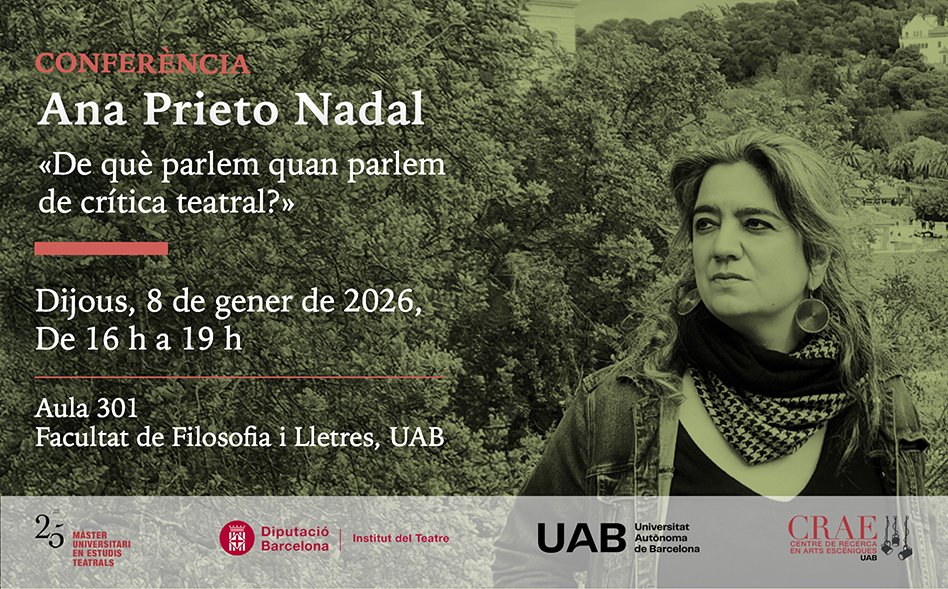 Conferència d’Ana Prieto Nadal: “De què parlem quan parlem de crítica teatral?”