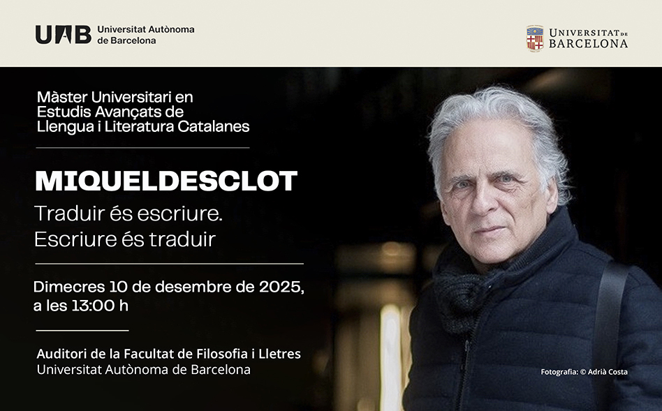 Inauguració del curs 2025-2026 del Màster en Estudis Avançats amb Miquel Desclot
