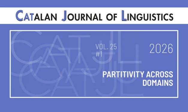 Nou volum del Catalan Journal of Linguistics. Vol. 25 No. 1 (2026)