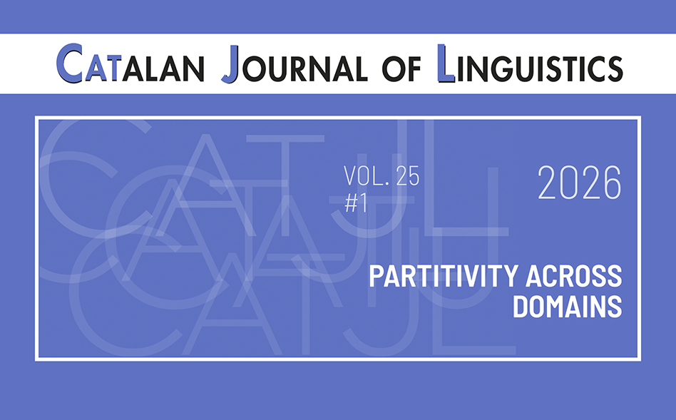 Nou volum del Catalan Journal of Linguistics. Vol. 25 No. 1 (2026)