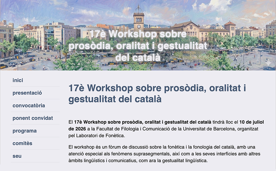17è Workshop sobre prosòdia, oralitat i gestualitat del català
