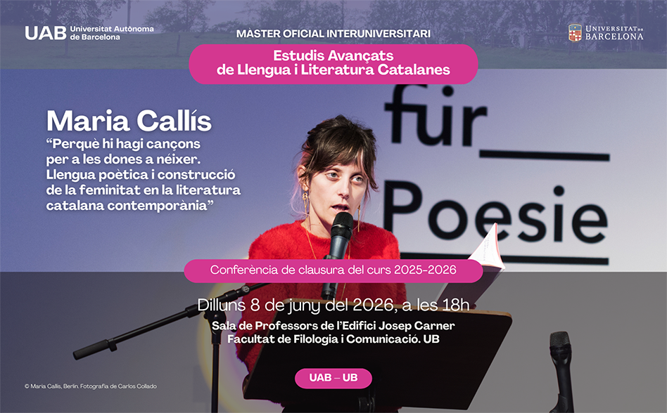 Cloenda del curs 2025-2026 del Màster en Estudis Avançats amb Maria Callís