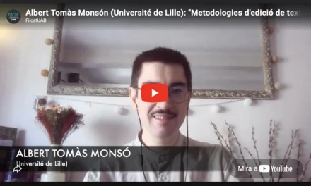 Vídeo de la conferència d’Albert Tomàs: “Metodologies d’edició de textos digitals”