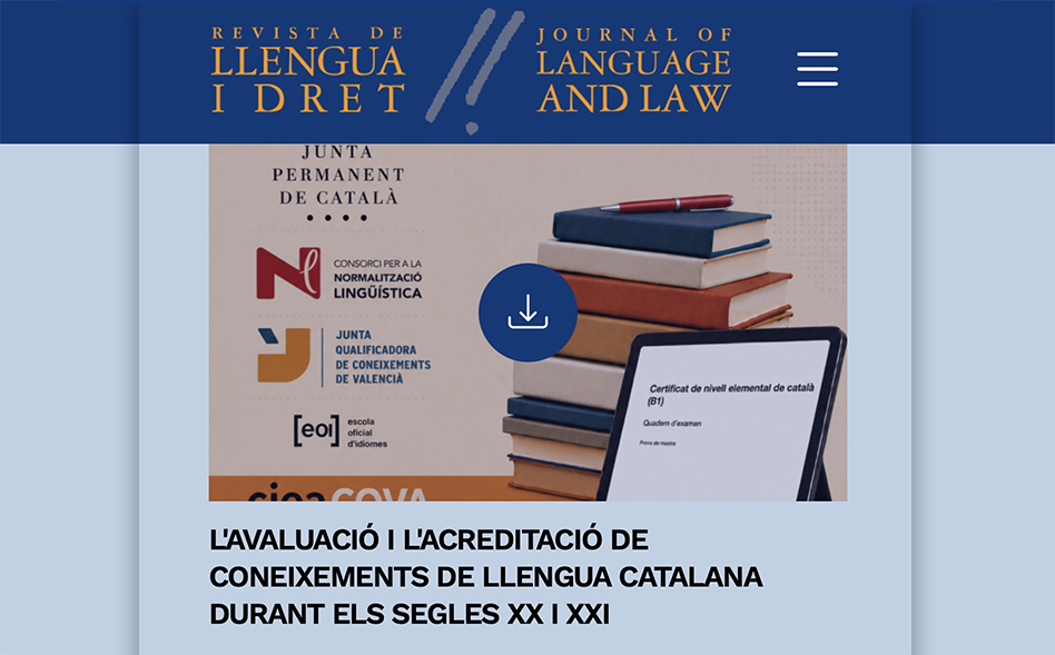 Daniel Casals coordina un monogràfic sobre l’avaluació de coneixements de català (<em>Revista de Llengua i Dret</em>, 85, 2026)