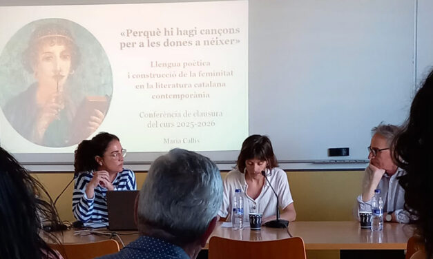 Fotografies de la conferència de Maria Callís al Màster d’Estudis Avançats