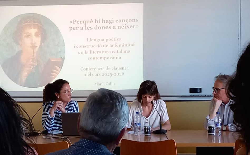 Fotografies de la conferència de Maria Callís al Màster d’Estudis Avançats