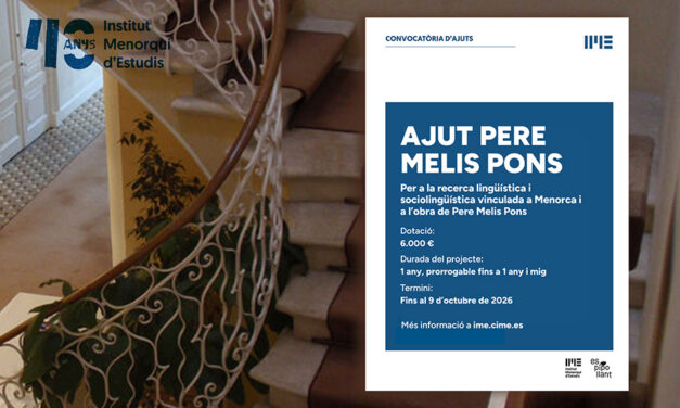 Ajut Pere Melis Pons de l’Institut Menorquí d’Estudis