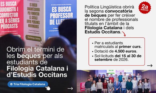 Nova convocatòria de beques per a estudiants de Filologia Catalana i Estudis Occitans