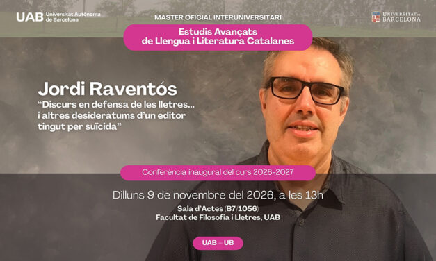 Inauguració del curs 2026-2027 del Màster en Estudis Avançats amb Jordi Raventós