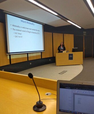 Emily Elfner (York University). Invited talk: "Match Theory and Recursion below and above the word: Evidence from Tlingit"